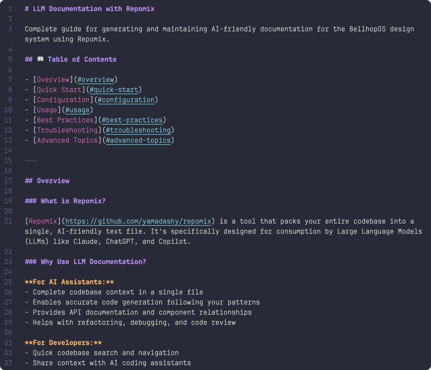 AI-enhanced llms.txt design system documentation